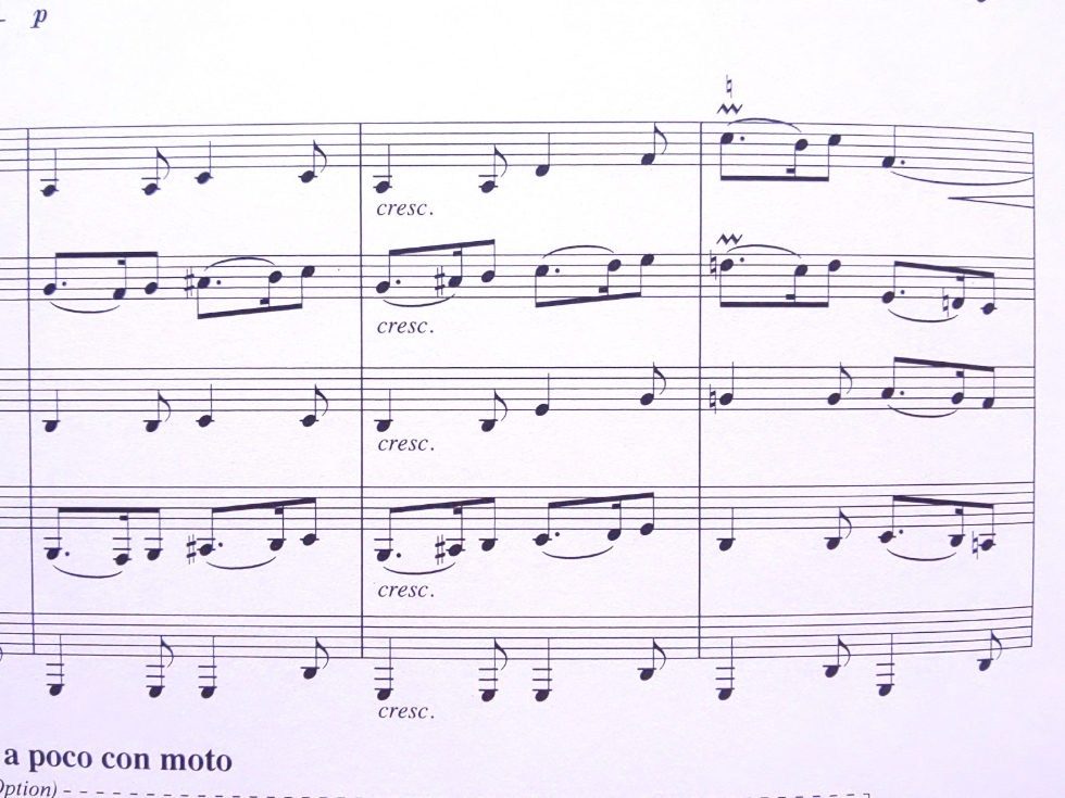 クラリネットの五重奏の楽譜