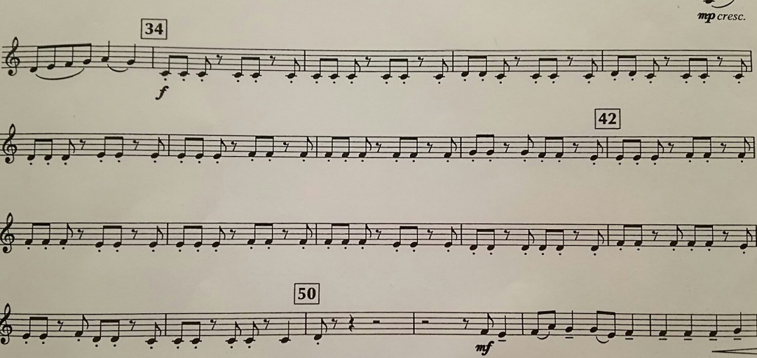 吹奏楽のクラリネットパート譜