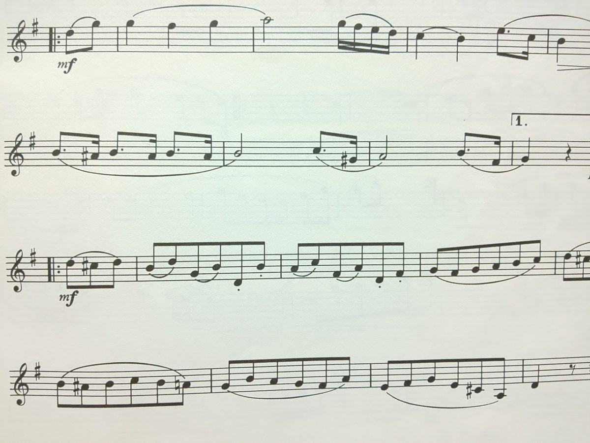 アーティキュレーションの練習になる曲の楽譜サンプル