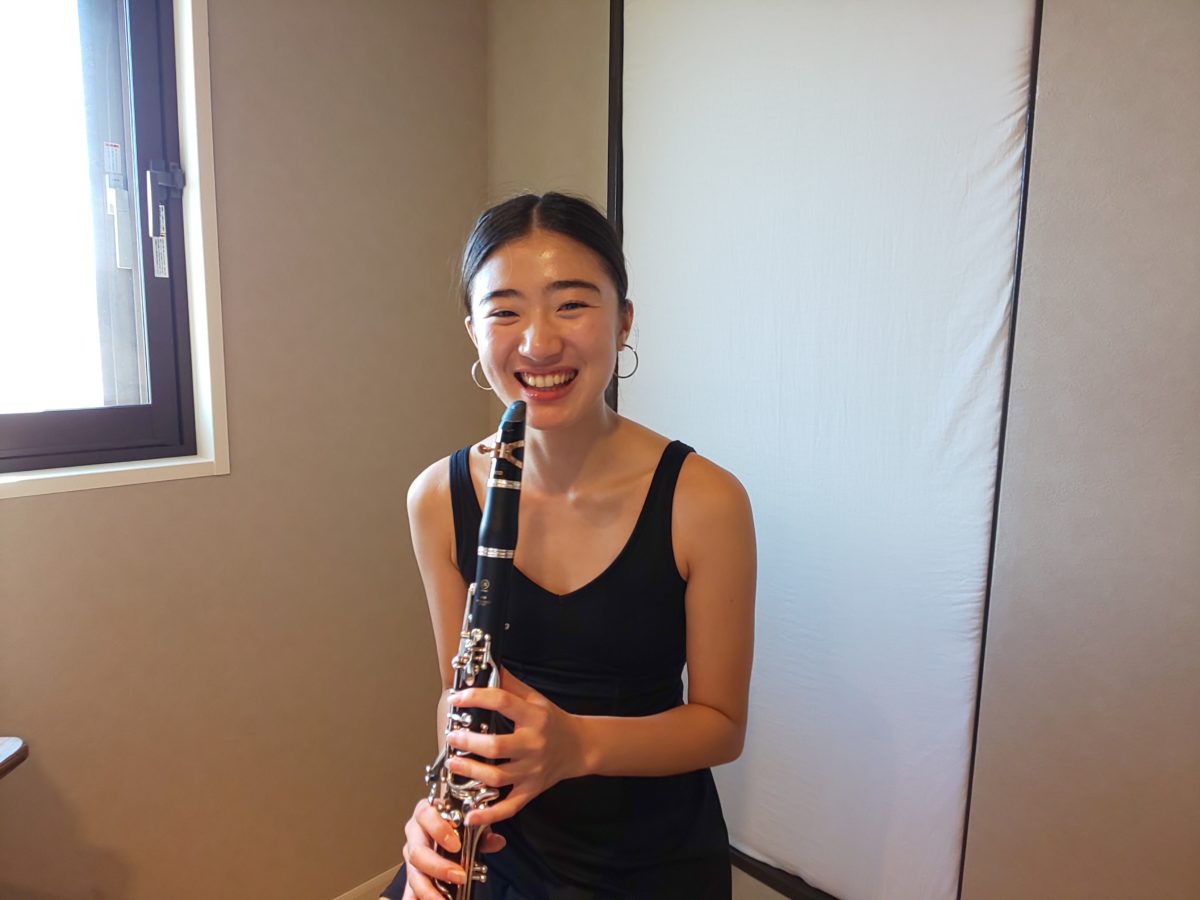 レッスン中に笑顔の生徒